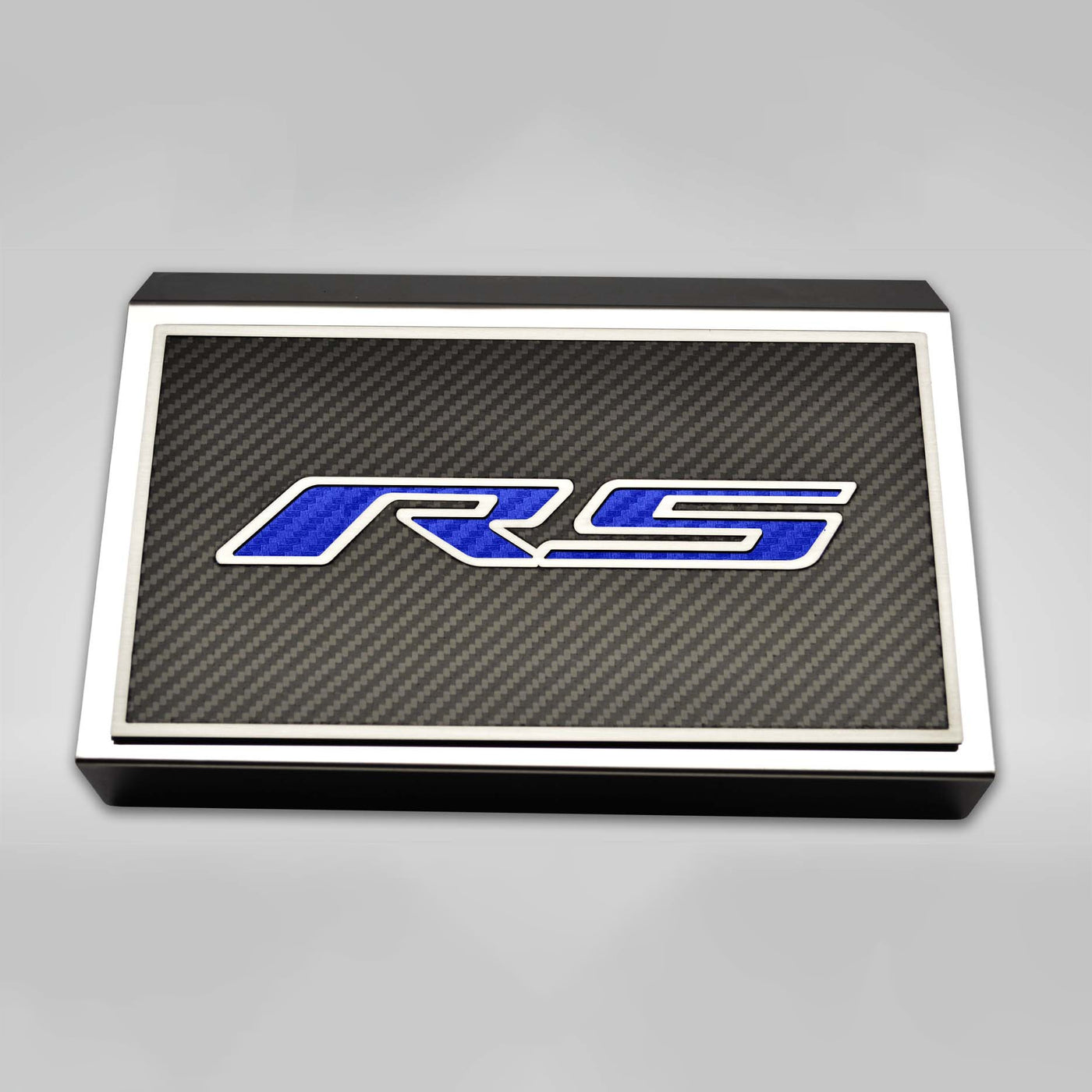 Light Gray 2016-2021 Camaro RS - Fuse Box Cover Polished w/Carbon Fiber SS Style Top Plate