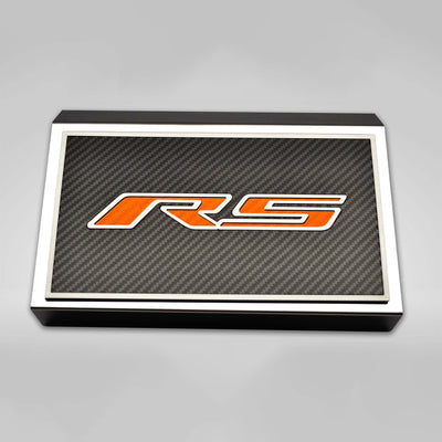 Light Gray 2016-2021 Camaro RS - Fuse Box Cover Polished w/Carbon Fiber SS Style Top Plate