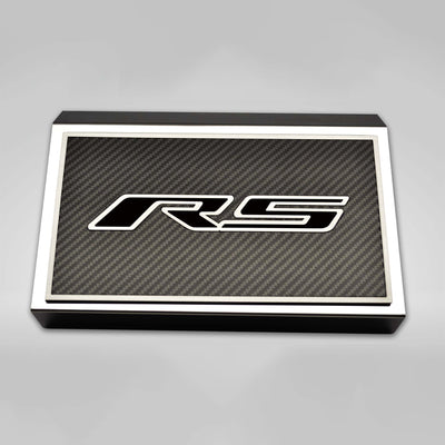 Light Gray 2016-2021 Camaro RS - Fuse Box Cover Polished w/Carbon Fiber SS Style Top Plate