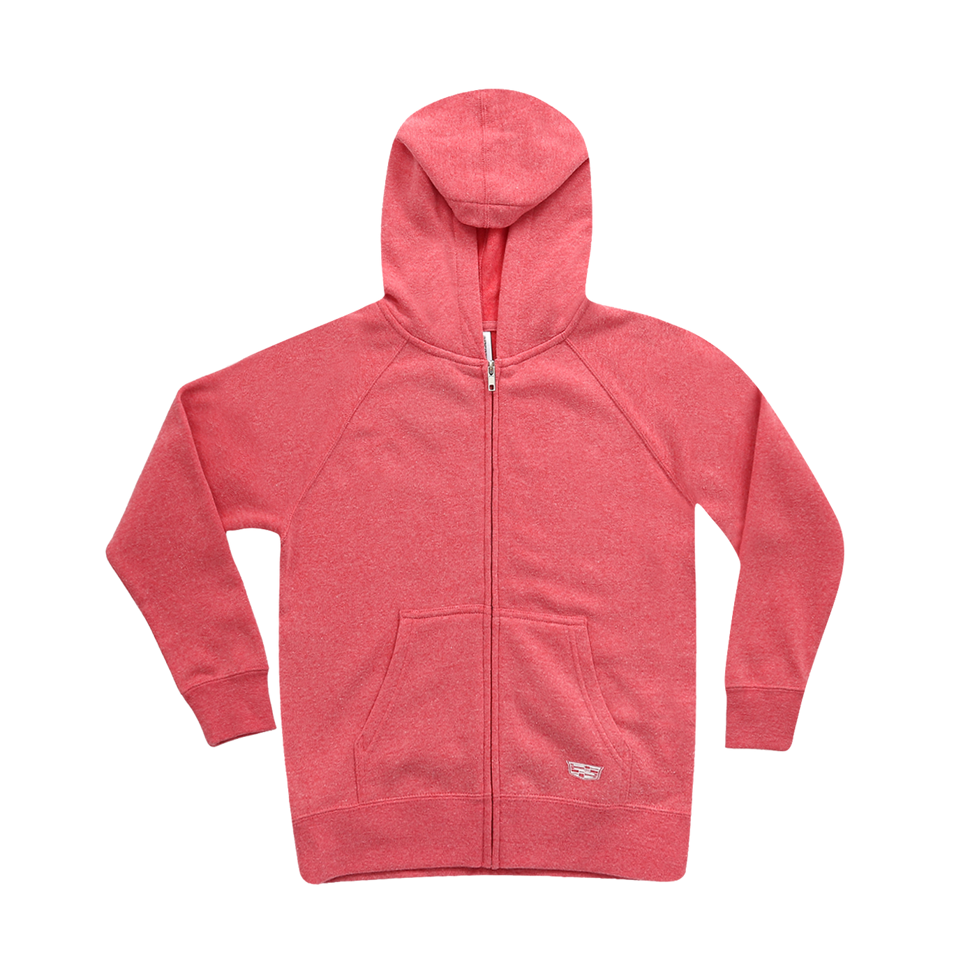 Light Coral Cadillac Youth Full Zip Hoodie - Pomegranate