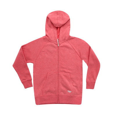 Light Coral Cadillac Youth Full Zip Hoodie - Pomegranate