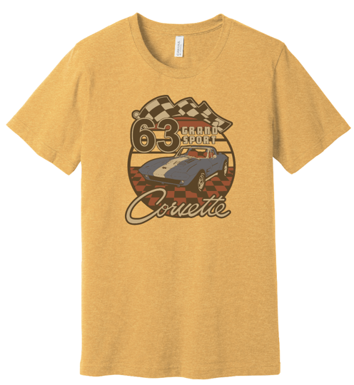 Sandy Brown Corvette Grand Sport 63' Sunset T-Shirt