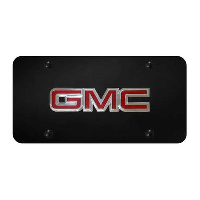 Black GMC OEM License Plate - Chrome on Black