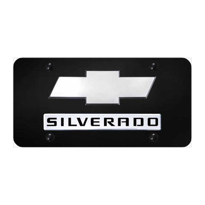 Lavender Dual Silverado (New) License Plate - Chrome on Black