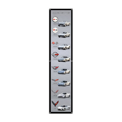 Gray Corvette Generation Silver Art Banner Print with Grommets