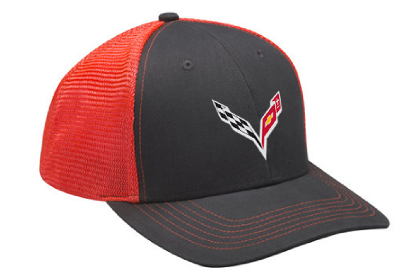 Dark Slate Gray Corvette C7 Mesh Trucker Hat