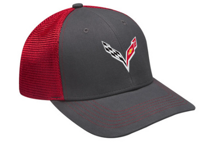 Dark Slate Gray Corvette C7 Mesh Trucker Hat