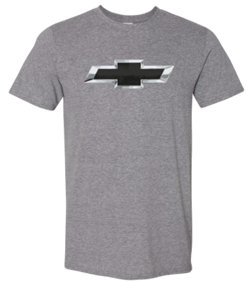 Light Slate Gray Chevrolet Black & Chrome Bowtie T-Shirt