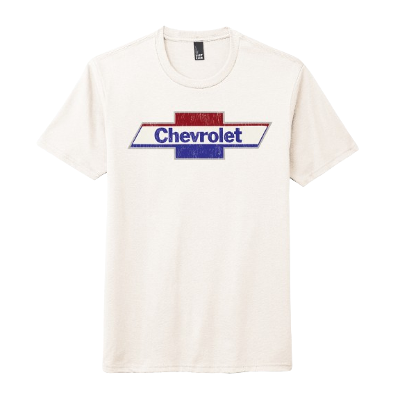 Beige Chevrolet Red White & Blue Bowtie Graphic Tee