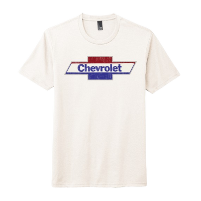 Beige Chevrolet Red White & Blue Bowtie Graphic Tee