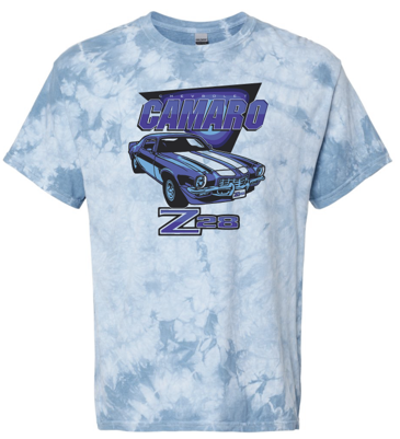 Light Steel Blue Vintage Camaro Z28 Unisex Tie Dye T-Shirt