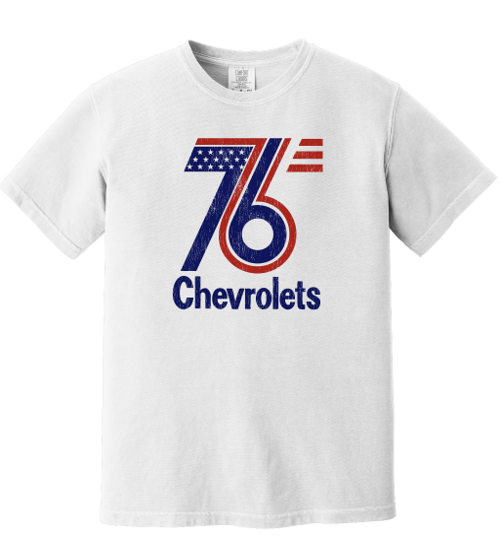 Light Gray Chevrolet Red & Blue 76' Graphic T-Shirt