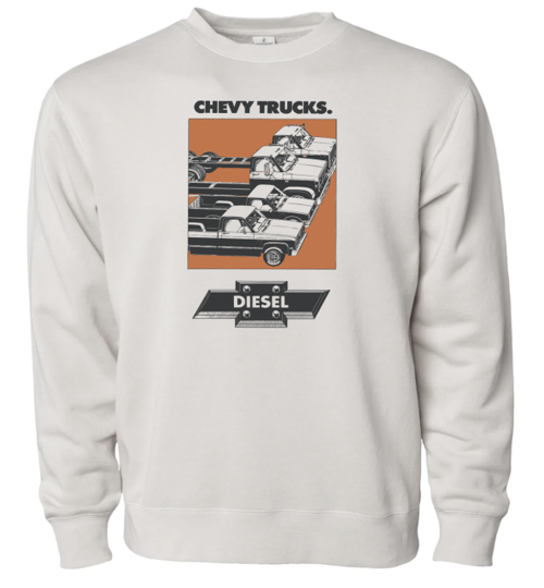 Light Gray Chevy Diesel Trucks Unisex Crewneck