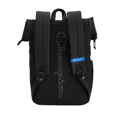 Black PDT Champion Roll Top Travel Backpack