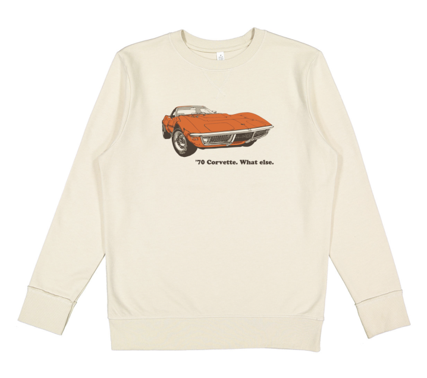 Antique White Corvette 70' What Else Retro Unisex Crewneck