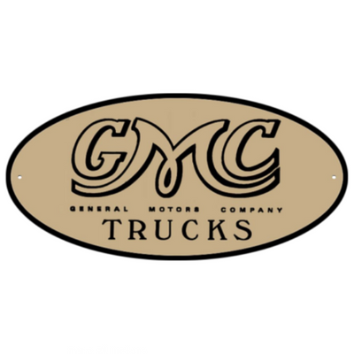 Tan GMC Logo Thick Aluminum Sign