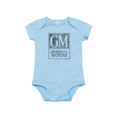 Light Blue GM Vintage Logo Infant Onesie