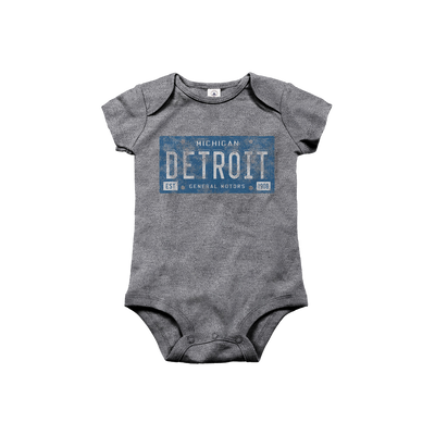 Slate Gray GM License Plate Infant Onesie