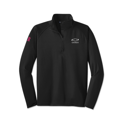 Black Chevy Cares Men's Breast Cancer Awareness 1/4 Zip Pullover